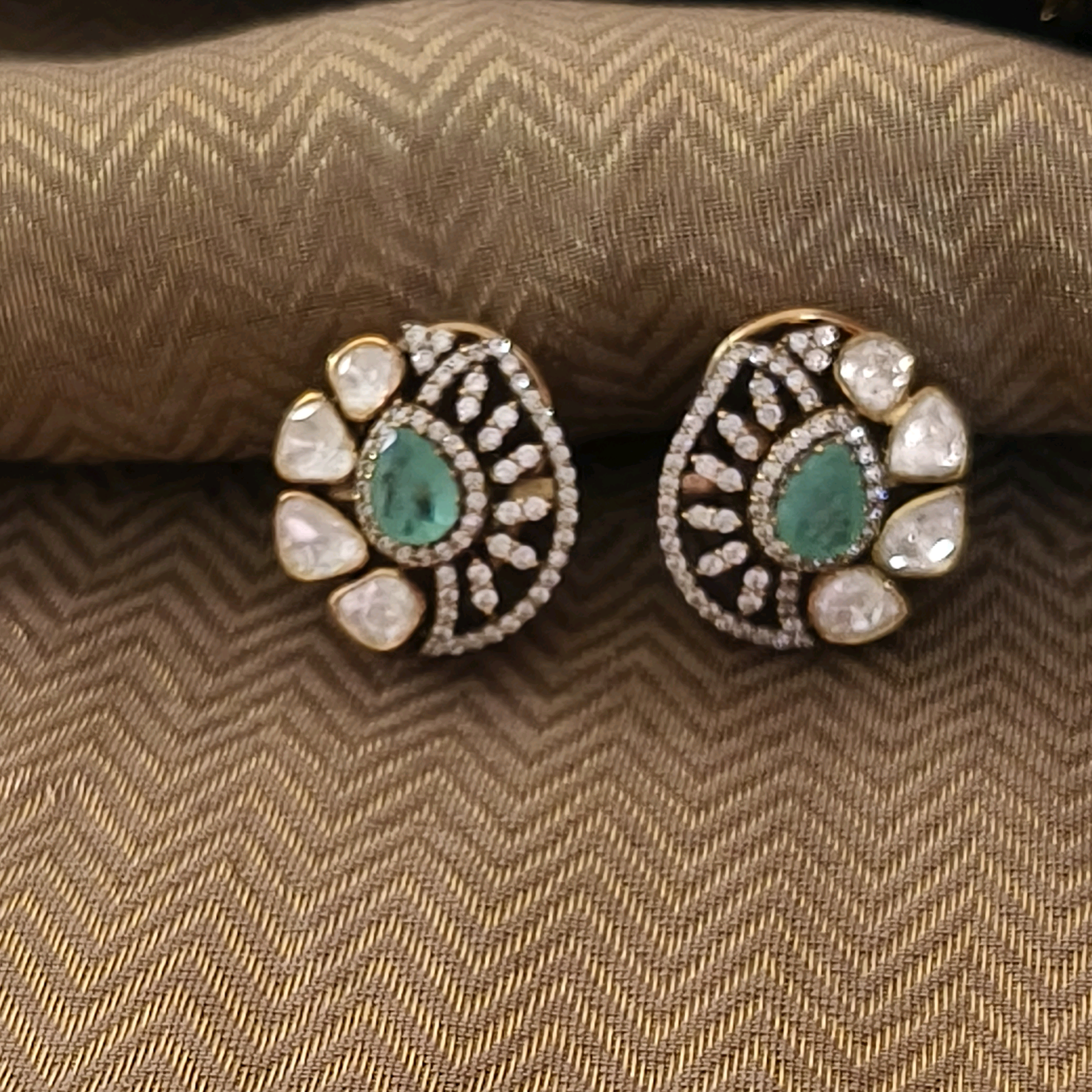 Nayaab Designer Studs in  Victorian Finish